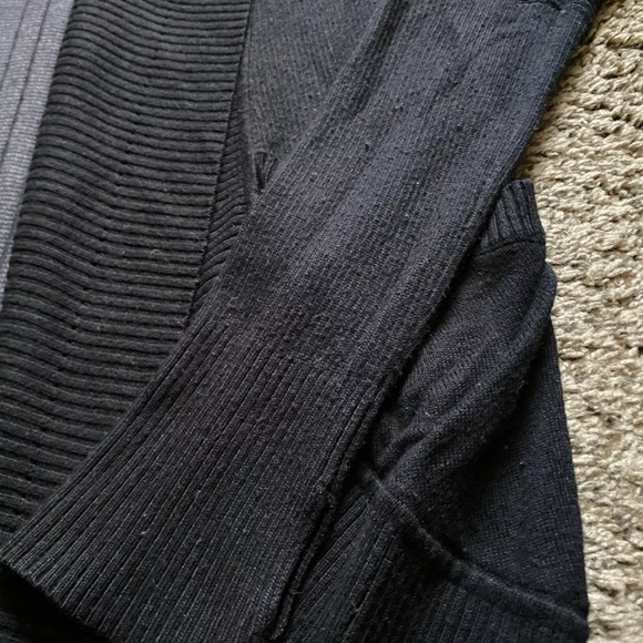 Lululemon 8 Transformation Cardigan Black Gray Reversible Pocket Open Front, I - Picture 2 of 7